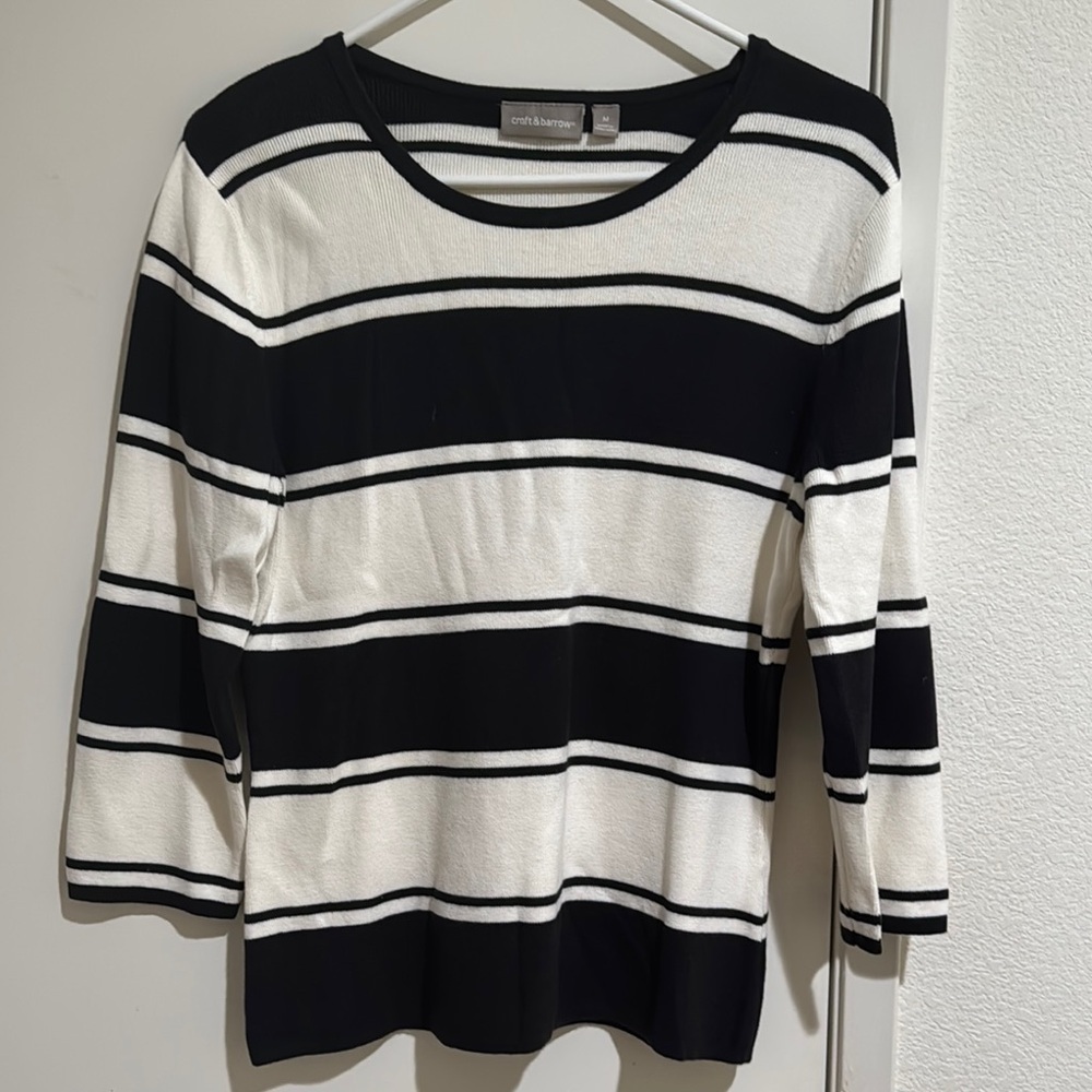 Croft & Barrow Striped half sleeve top